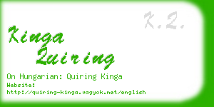 kinga quiring business card